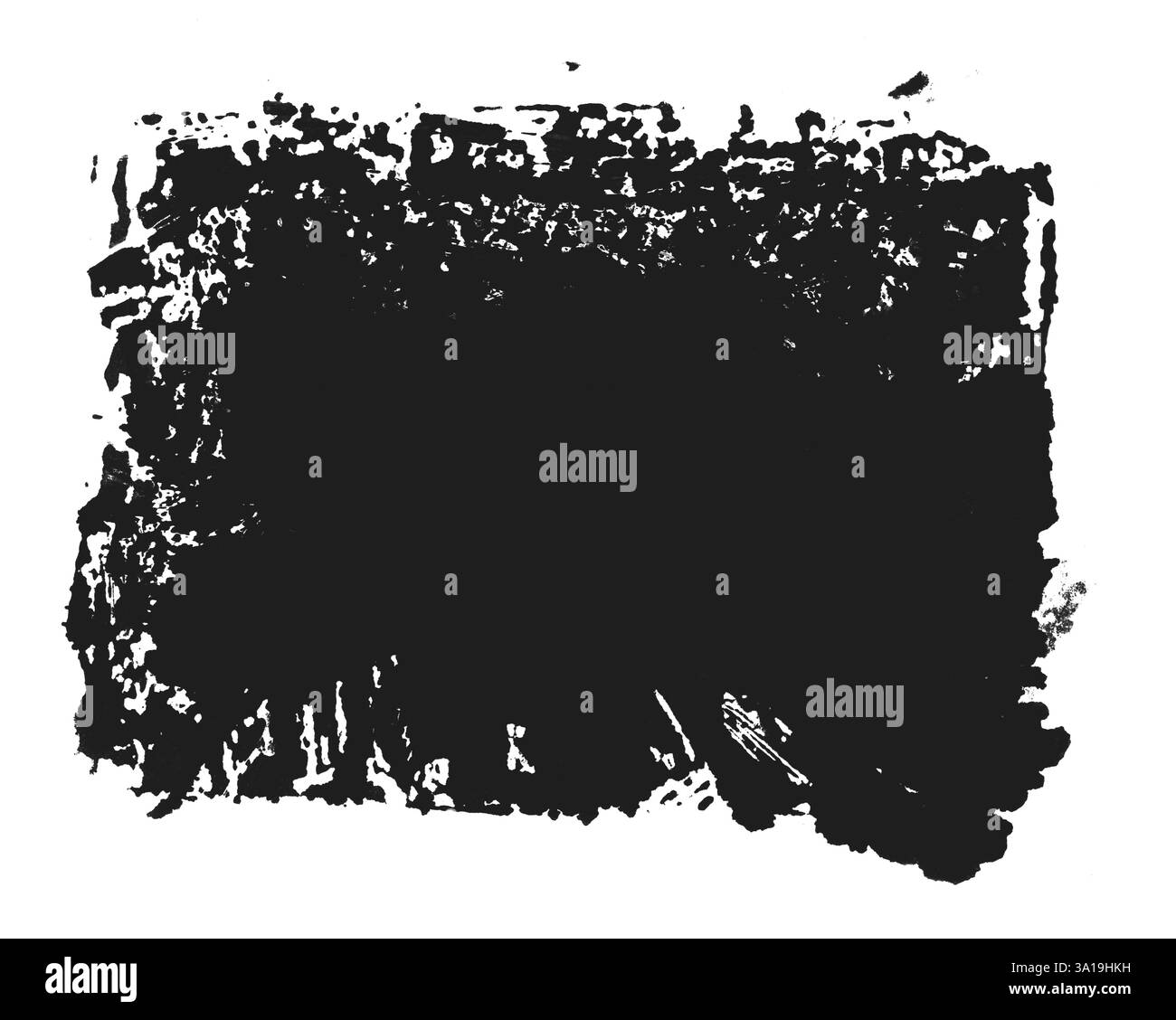 Point de couleur noire avec bordure irrégulière comme marqueur ou fond grunge avec espace texte Banque D'Images