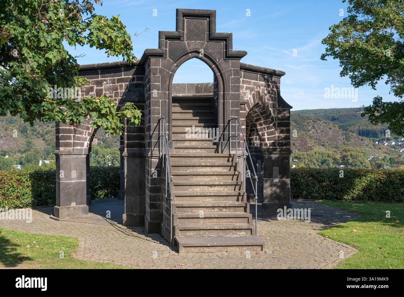 Image panoramique de la chaise Kings près de Rhens, vallée du Rhin, Rhénanie-Palatinat, Allemagne Banque D'Images
