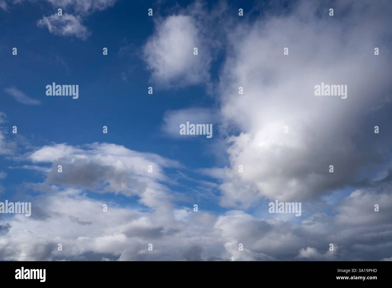Vue à angle bas vers le ciel avec des nuages Banque D'Images Vue à angle bas vers le ciel avec des nuages Banque D'Images