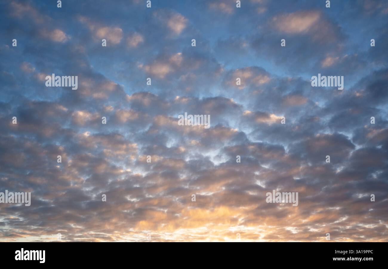 Vue sur le ciel avec des nuages moucheteux Banque D'Images Vue sur le ciel avec des nuages moucheteux Banque D'Images
