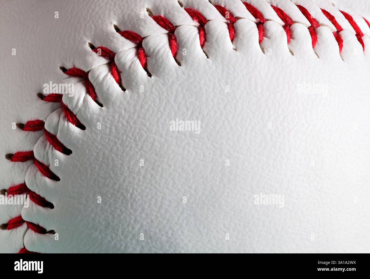 De nouveaux macro balle de baseball avec copie espace. Arrière-plan de sport. Banque D'Images