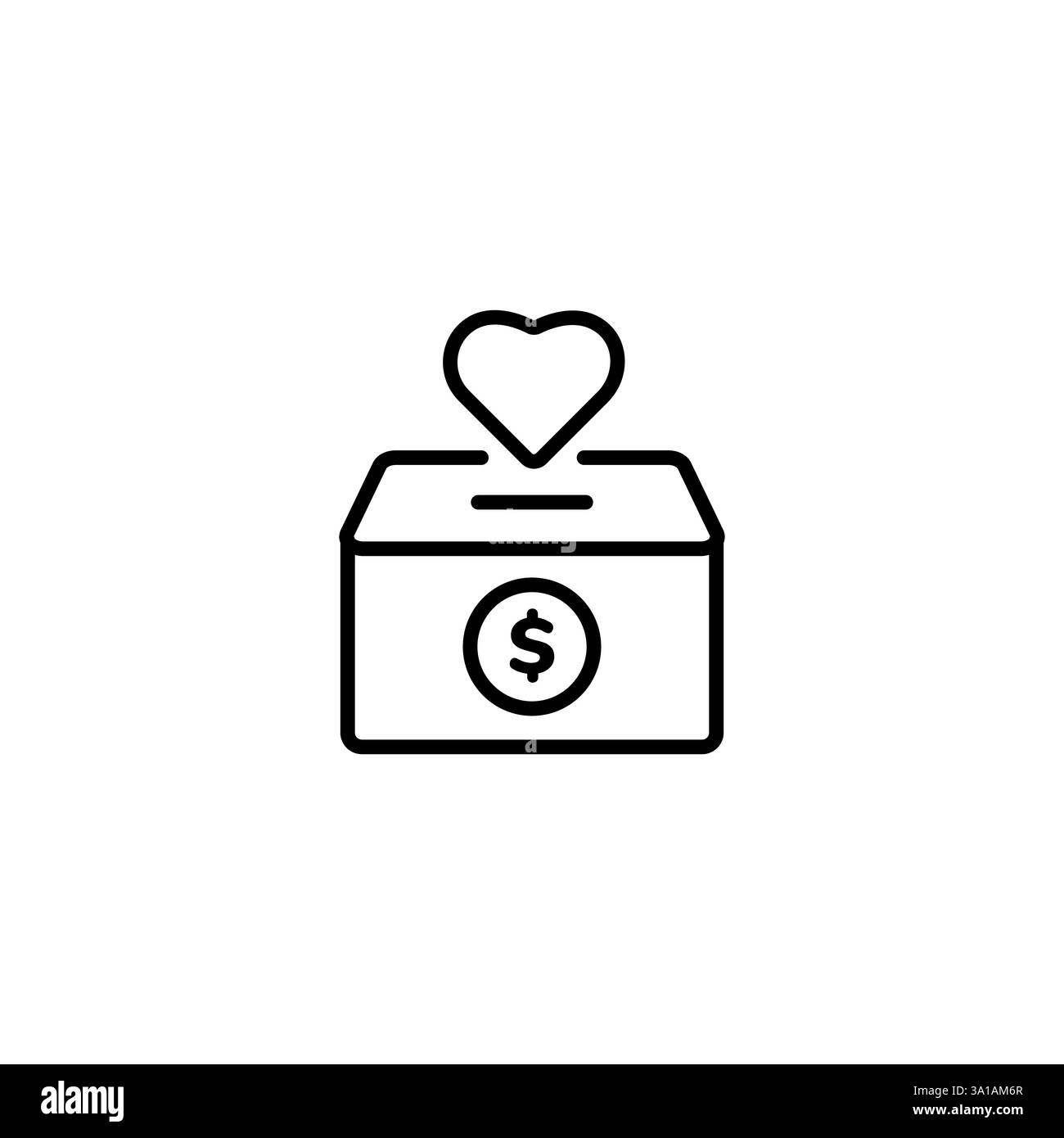 Boîte de dons avec cœur symbolisant la générosité et le soutien à des causes communautaires et caritatives Illustration de Vecteur