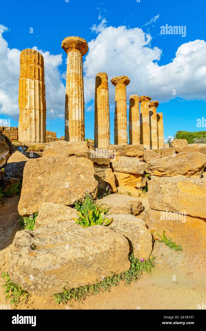 Vallée des Temples, Agrigente, Sicile, Italie Banque D'Images