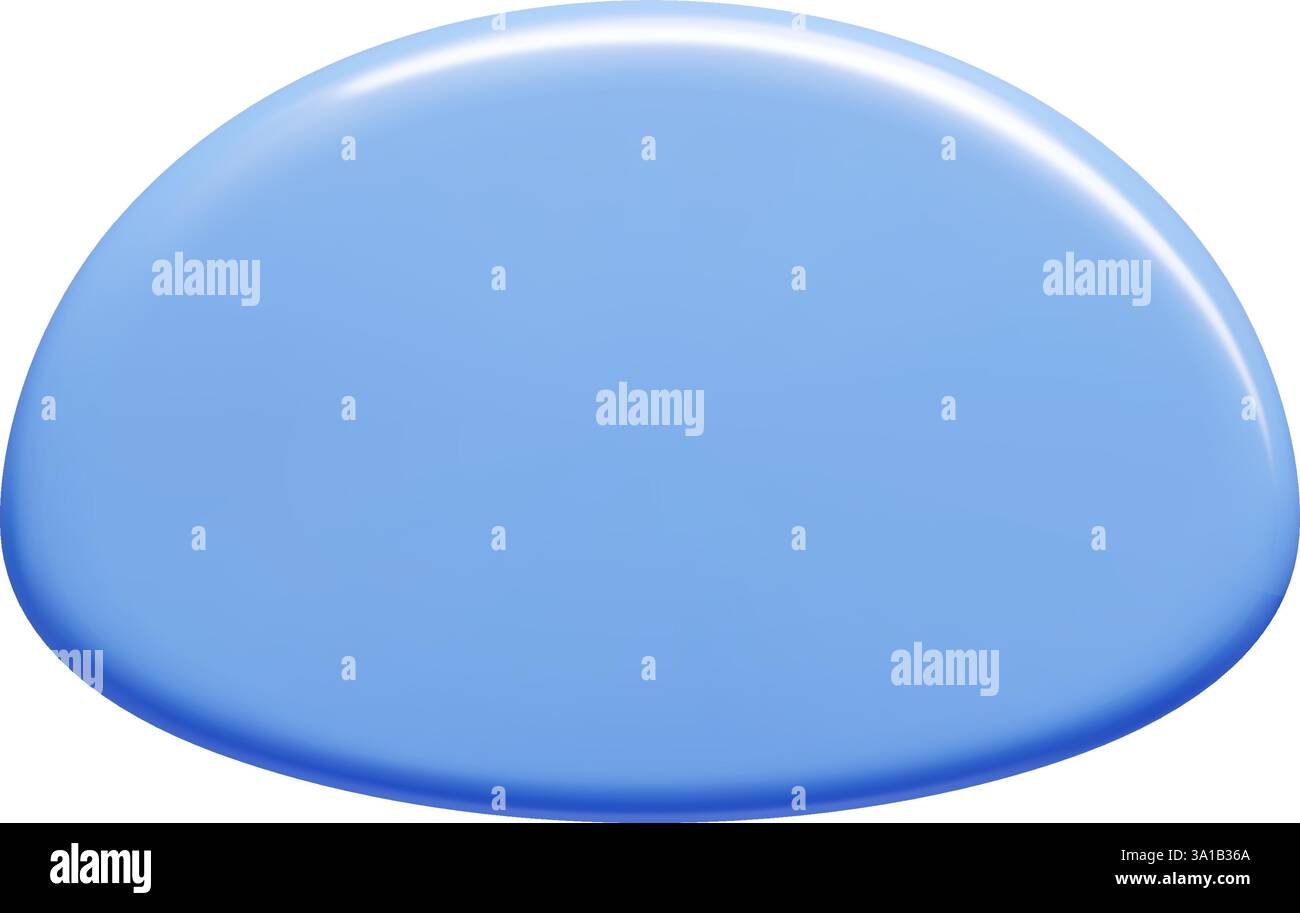 Bannière bleue de légende 3D de forme elliptique avec bords arrondis. Bulle de parole vectorielle Illustration de Vecteur