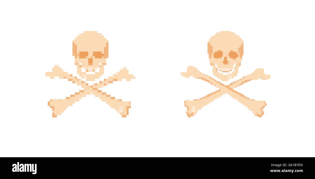Icône crâne pixelisée et croisillons pour les projets de design numérique et graphique Illustration de Vecteur Icône crâne pixelisée et croisillons pour les projets de design numérique et graphique Illustration de Vecteur