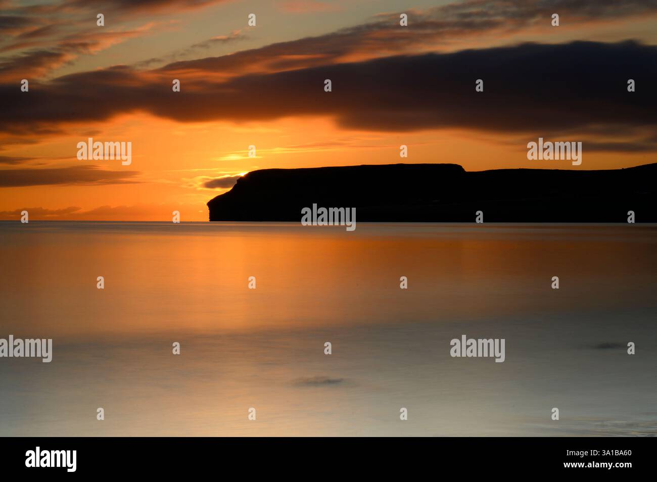 Coucher de soleil de Dunnet Head. Banque D'Images