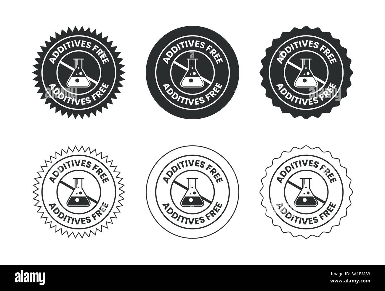 Illustration de conception d'icône sans additifs. Aucun symbole d'additif pour les emballages alimentaires Illustration de Vecteur