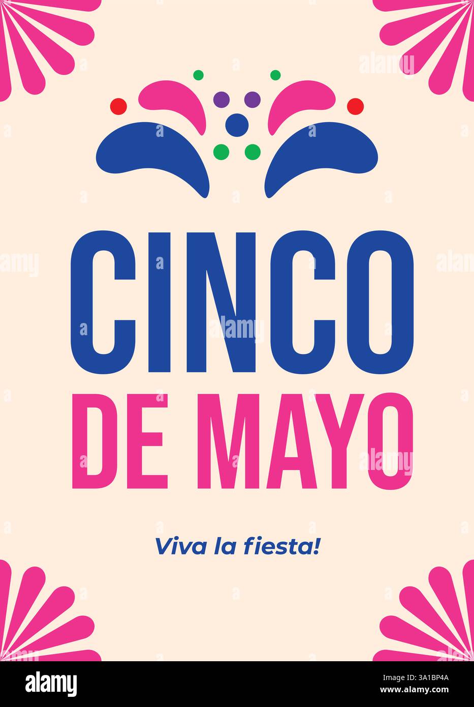 Affiche d'illustration cinco de Mayo vibrant design unique Illustration de Vecteur