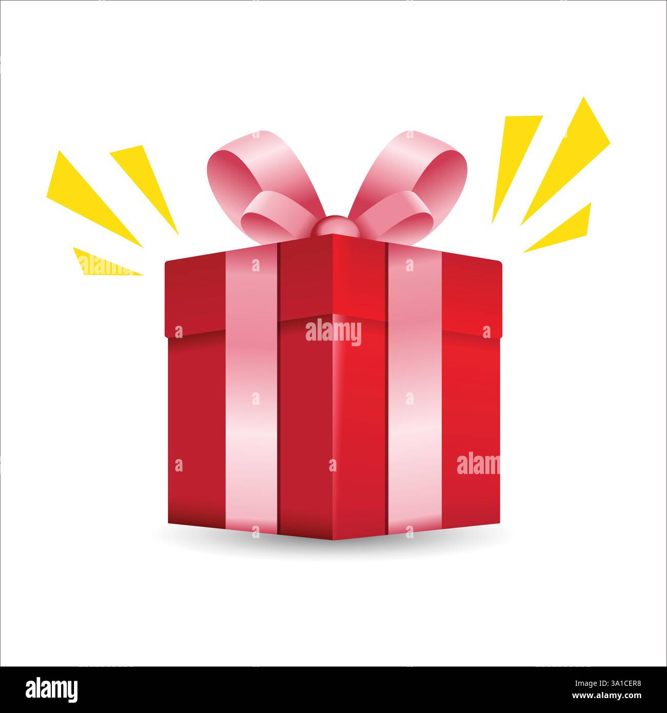 Boîte cadeau surprise ou cadeau. Enveloppé coloré pour fête d'anniversaire, Noël ou Saint-Valentin vœux et invitations de vacances. illustration de stock Illustration de Vecteur
