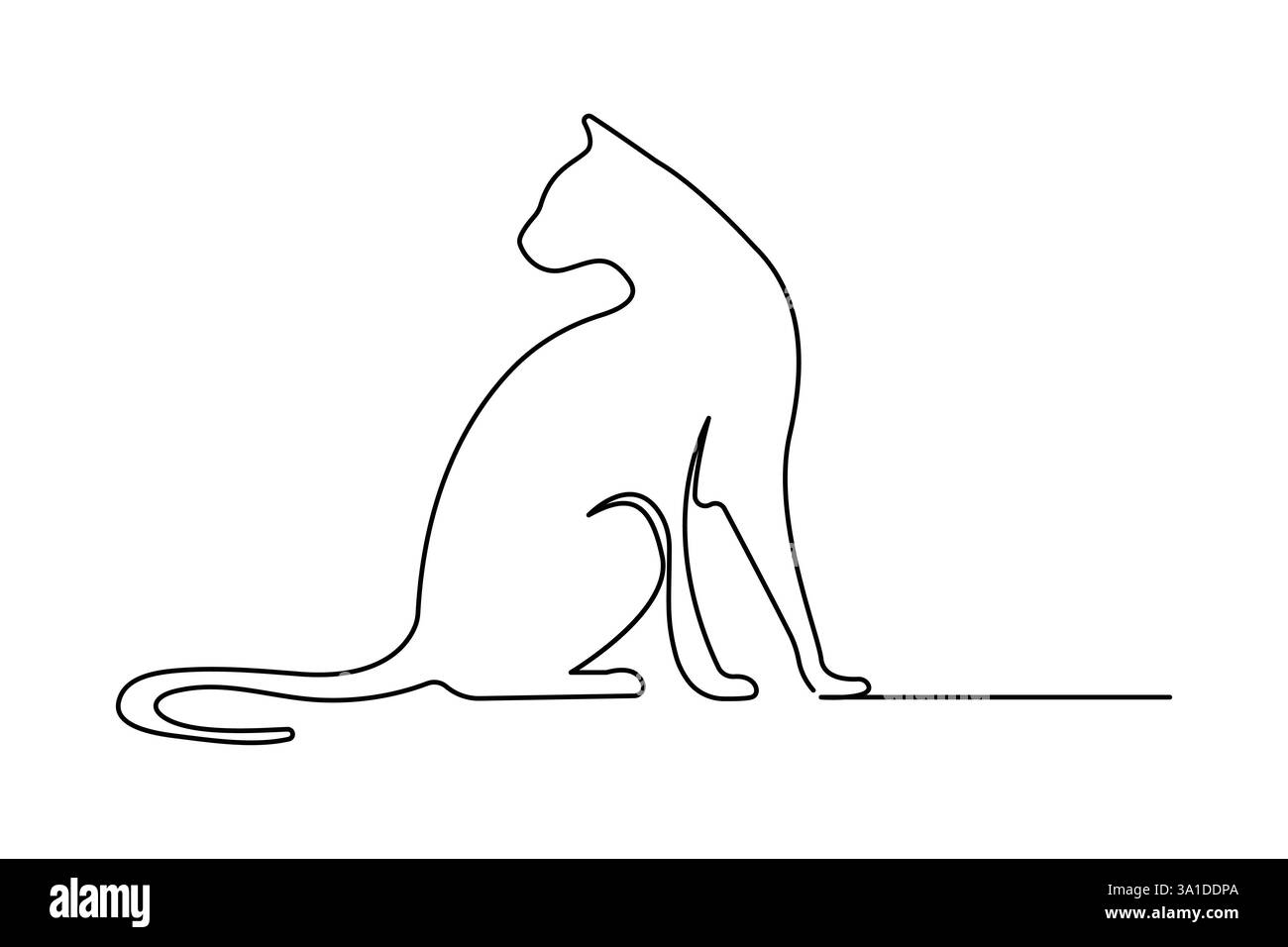 Dessin d'art continu d'une ligne de l'icône vectorielle de concept d'animal de compagnie Cat Illustration de Vecteur