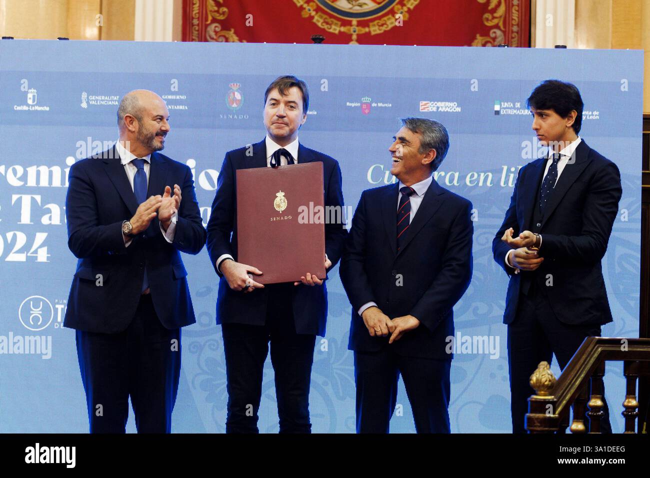 Madrid, 03/03/2025. 2024 Prix national de tauromachie au cinéaste Albert Serra au Sénat. Photo : Isabel Permuy. ARCHDC. Crédit : album / Archivo ABC / Isabel B. Permuy Banque D'Images