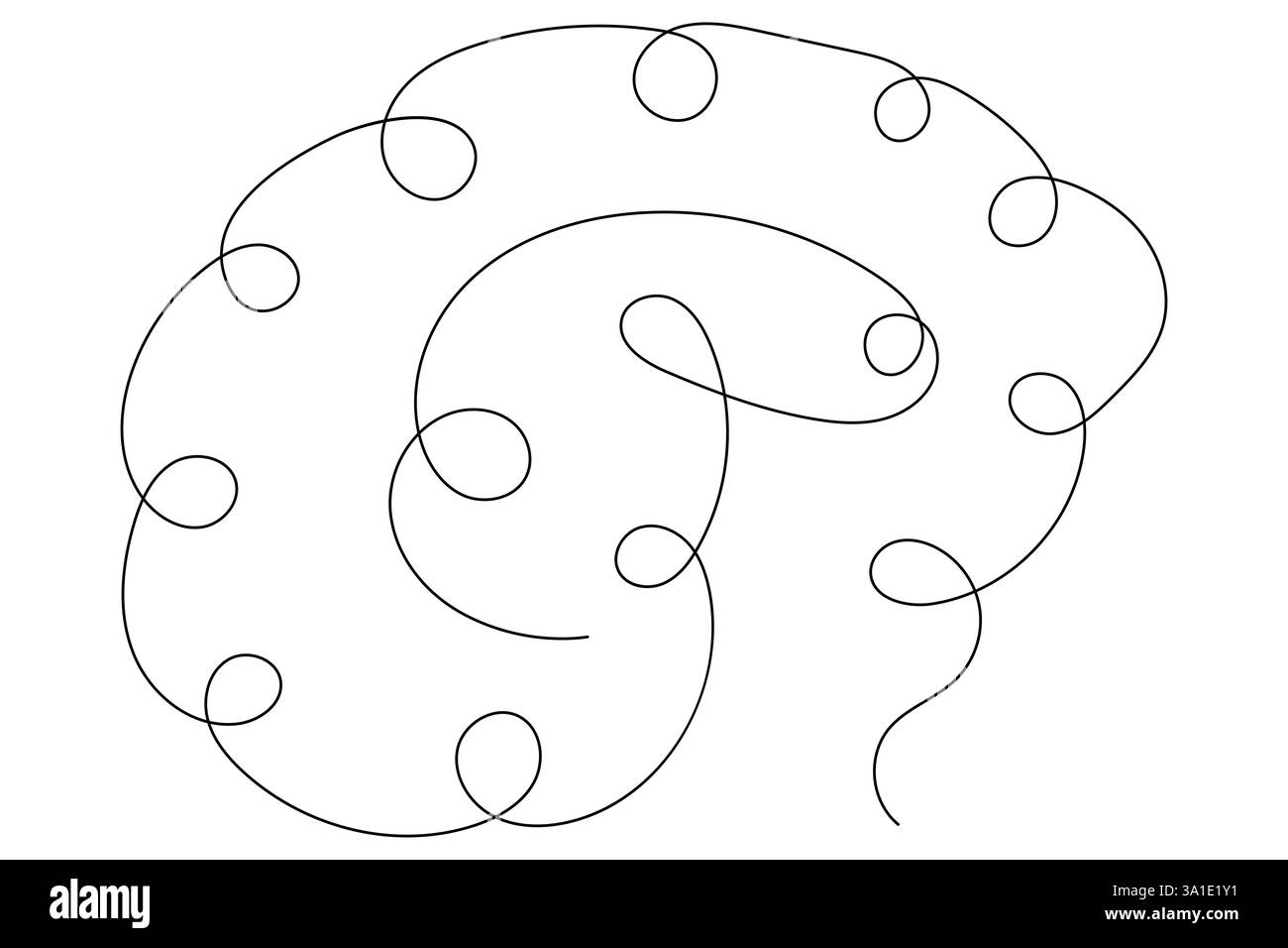 Cerveau humain dessin continu d'une ligne de dessin au trait et de conception d'illustration vectorielle Illustration de Vecteur