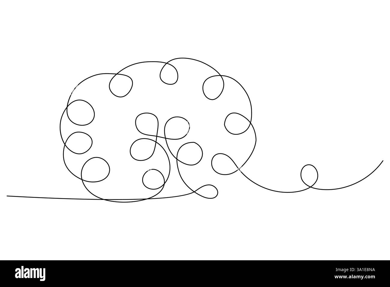 Cerveau humain dessin continu d'une ligne de dessin au trait et de conception d'illustration vectorielle Illustration de Vecteur
