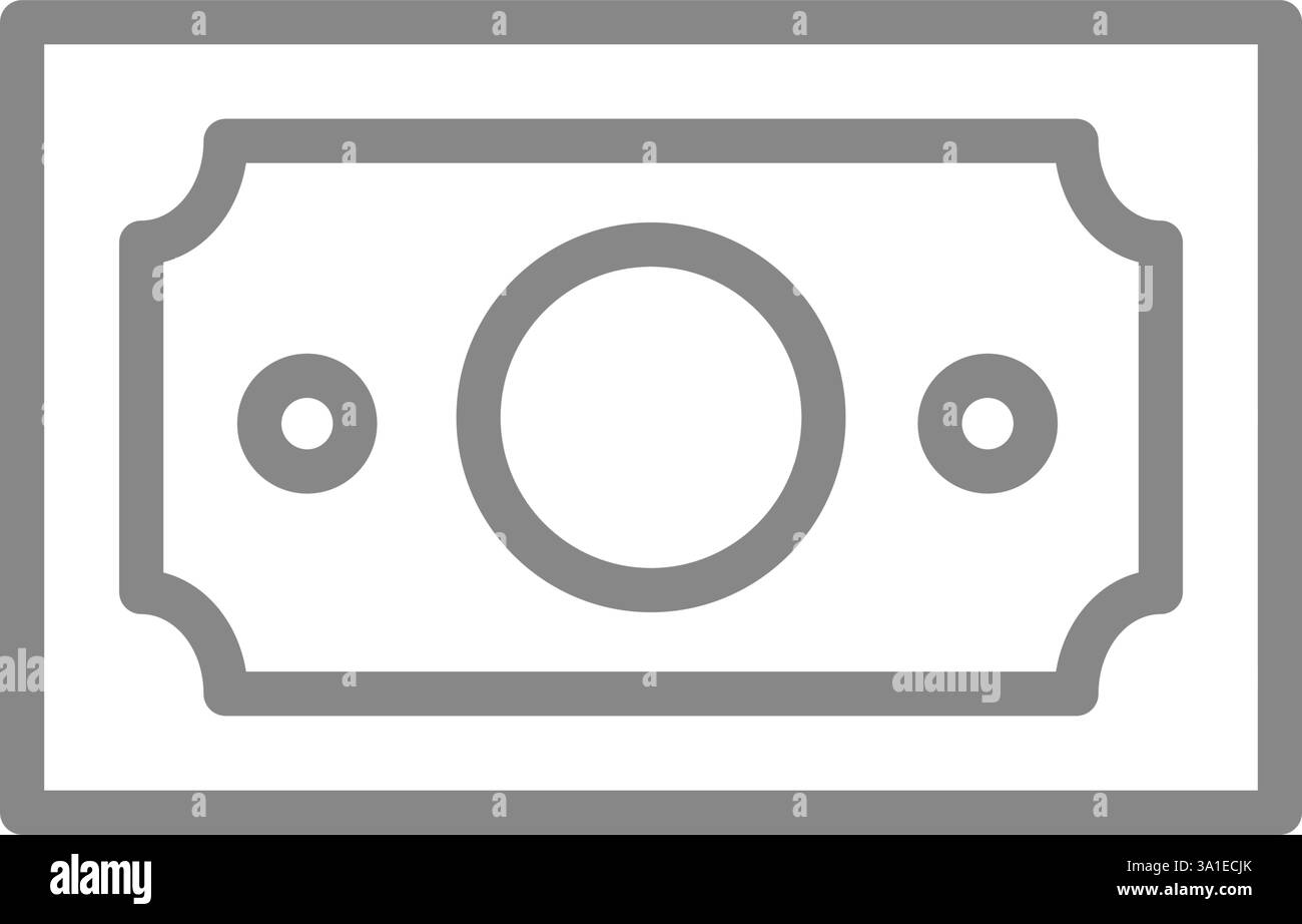 Icône de ligne de facture d'argent. Symbole monétaire de papier-caisse. Illustration vectorielle. Illustration de Vecteur