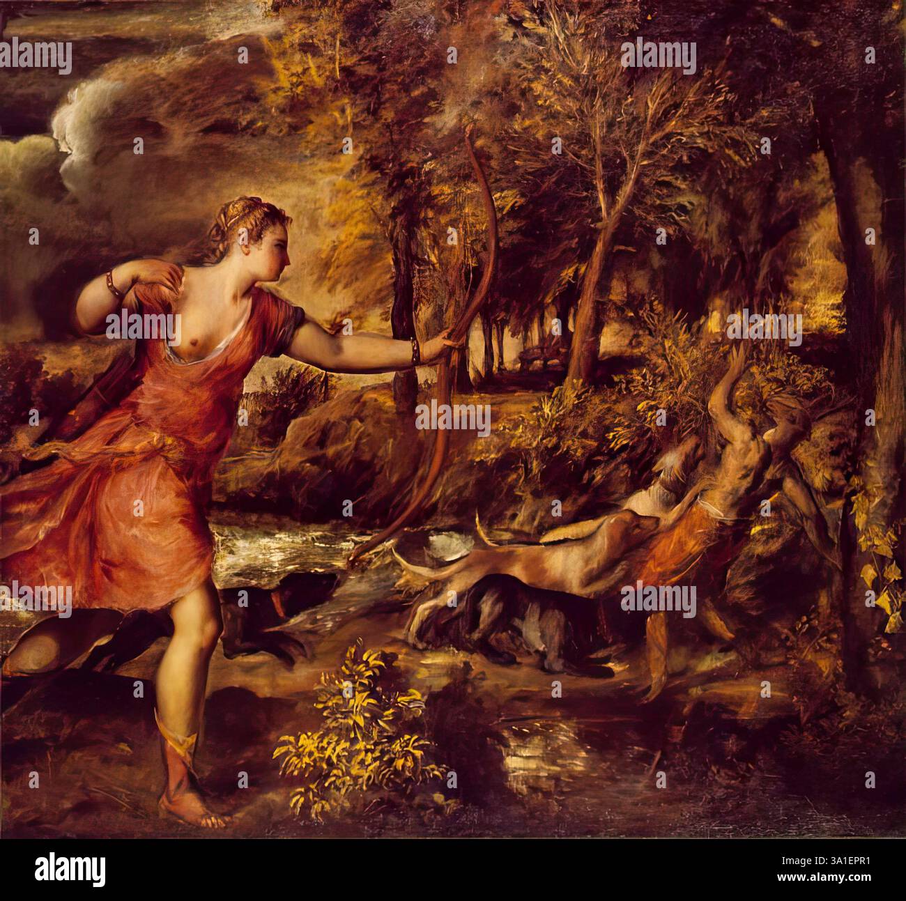 TIZIANO Vecellio (né en 1490 à Pieve di Cadore, décédé en 1576 à Venezia) mort d'Actaeon 1562 huile sur toile, 179 x 189 cm National Gallery, Londres --- mots-clés : ------------- Auteur : TIZIANO Vecellio titre : Death of Actaeon chronologie : 1501-1550 École : italienne forme : peinture type : mythologique Banque D'Images