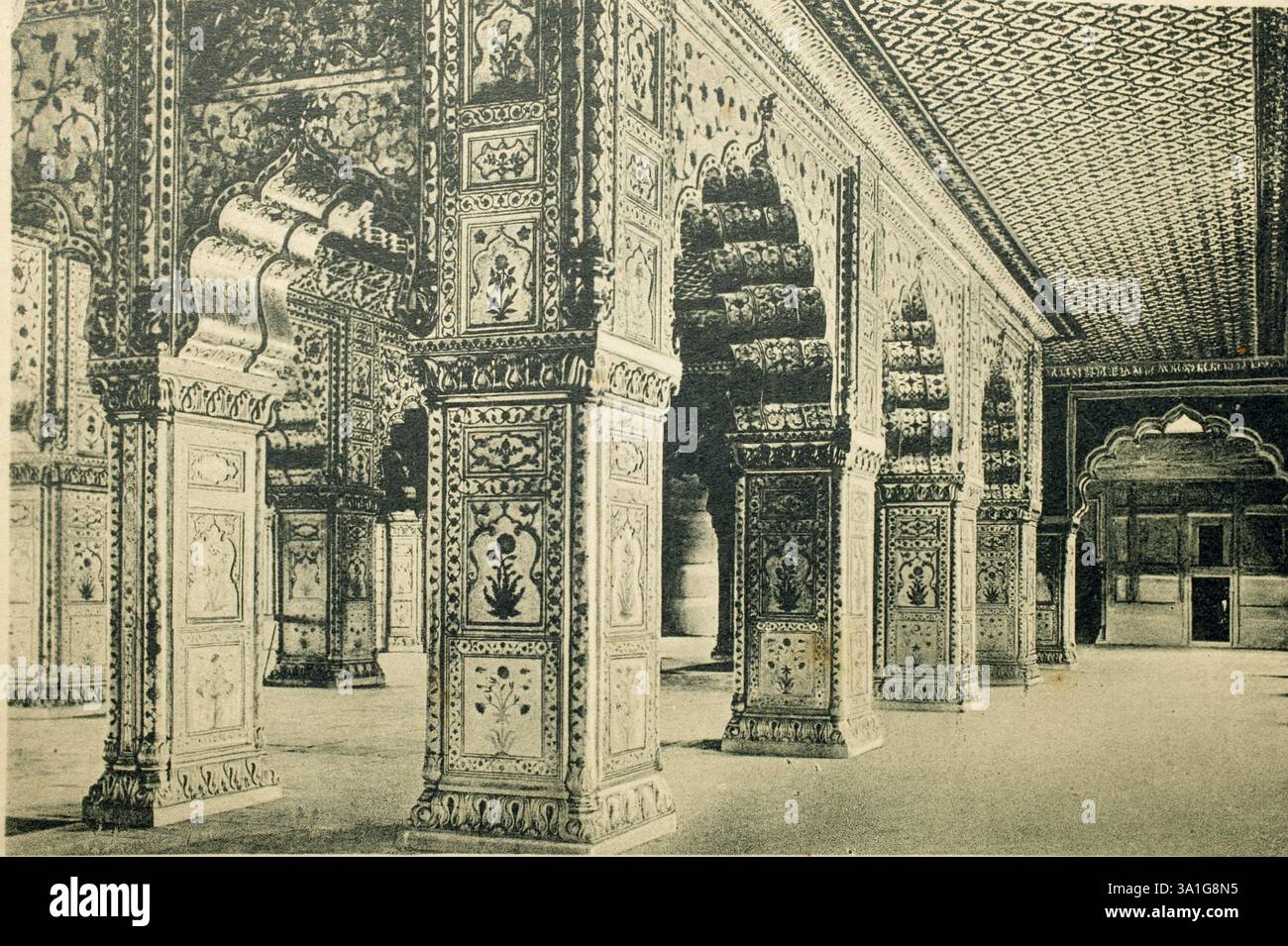 Piliers de toit et de marbre, Diwan - E- Khas, Fatehpur Sikri, Uttar Pradesh, Inde, Asie Banque D'Images