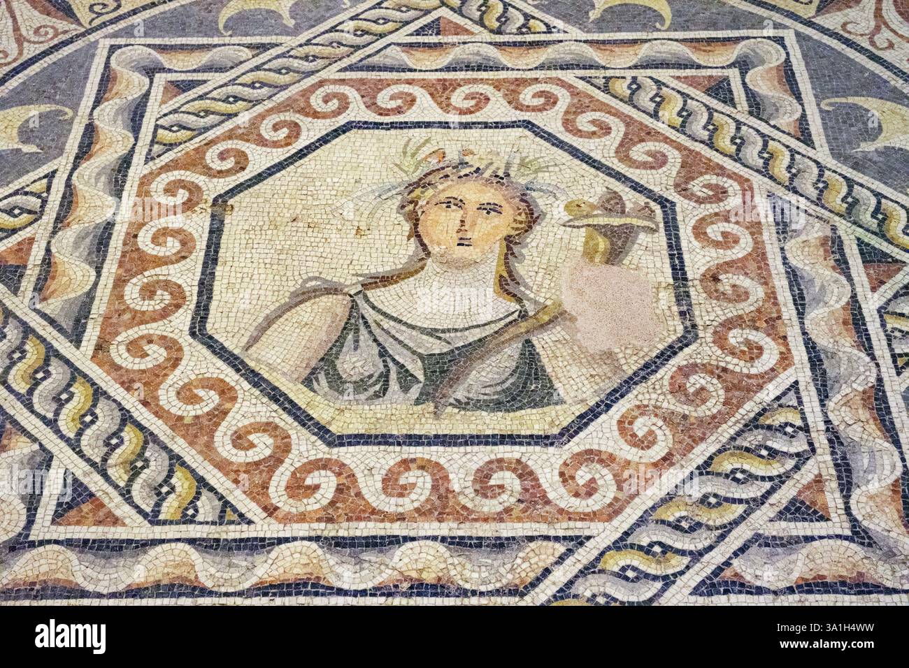 Gaziantep, Turquie, Turkiye. Musée de la mosaïque de Zeugma, Déméter, Déesse de l'Agriculture, IIe-IIIe siècle A.D. Banque D'Images Gaziantep, Turquie, Turkiye. Musée de la mosaïque de Zeugma, Déméter, Déesse de l'Agriculture, IIe-IIIe siècle A.D. Banque D'Images