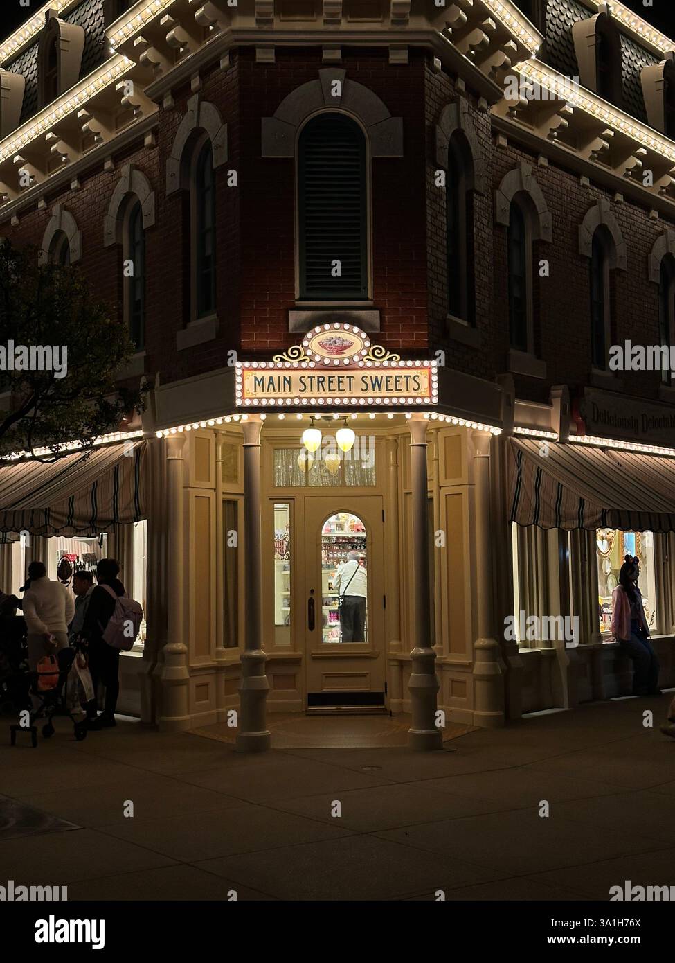 Hongkong Disney Land la nuit Banque D'Images
