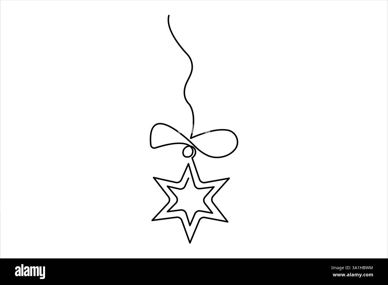 Étoile de Noël. Symbole religieux chrétien de dessin continu d'art à une ligne. Symbolisez également les souhaits de Noël Illustration de Vecteur