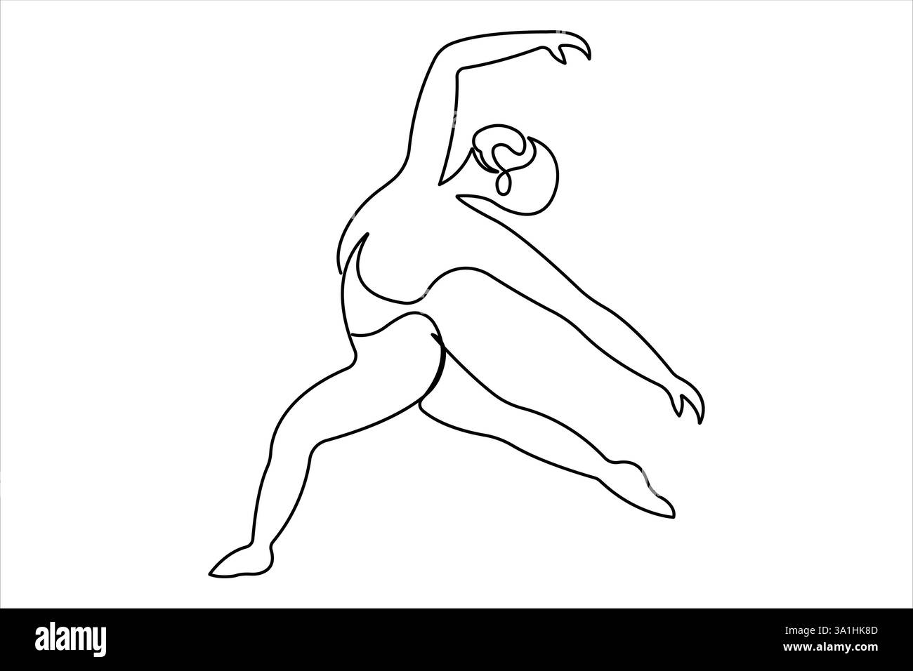 Dessin continu d'une ligne de l'illustration vectorielle de contour de conception de jeune danseur Illustration de Vecteur