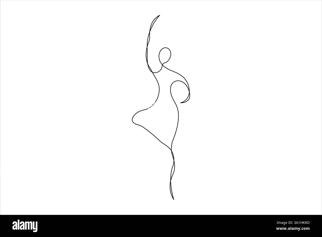 Dessin continu d'une ligne de l'illustration vectorielle de contour de conception de jeune danseur Illustration de Vecteur