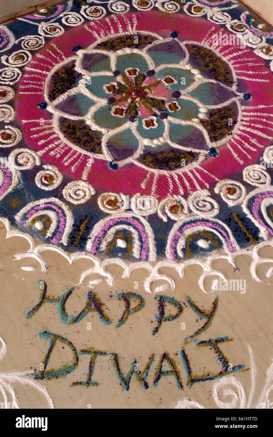 Rangoli, Diwali deepawali Festival, Bombay Now Mumbai, Maharashtra, Inde, Asie Banque D'Images