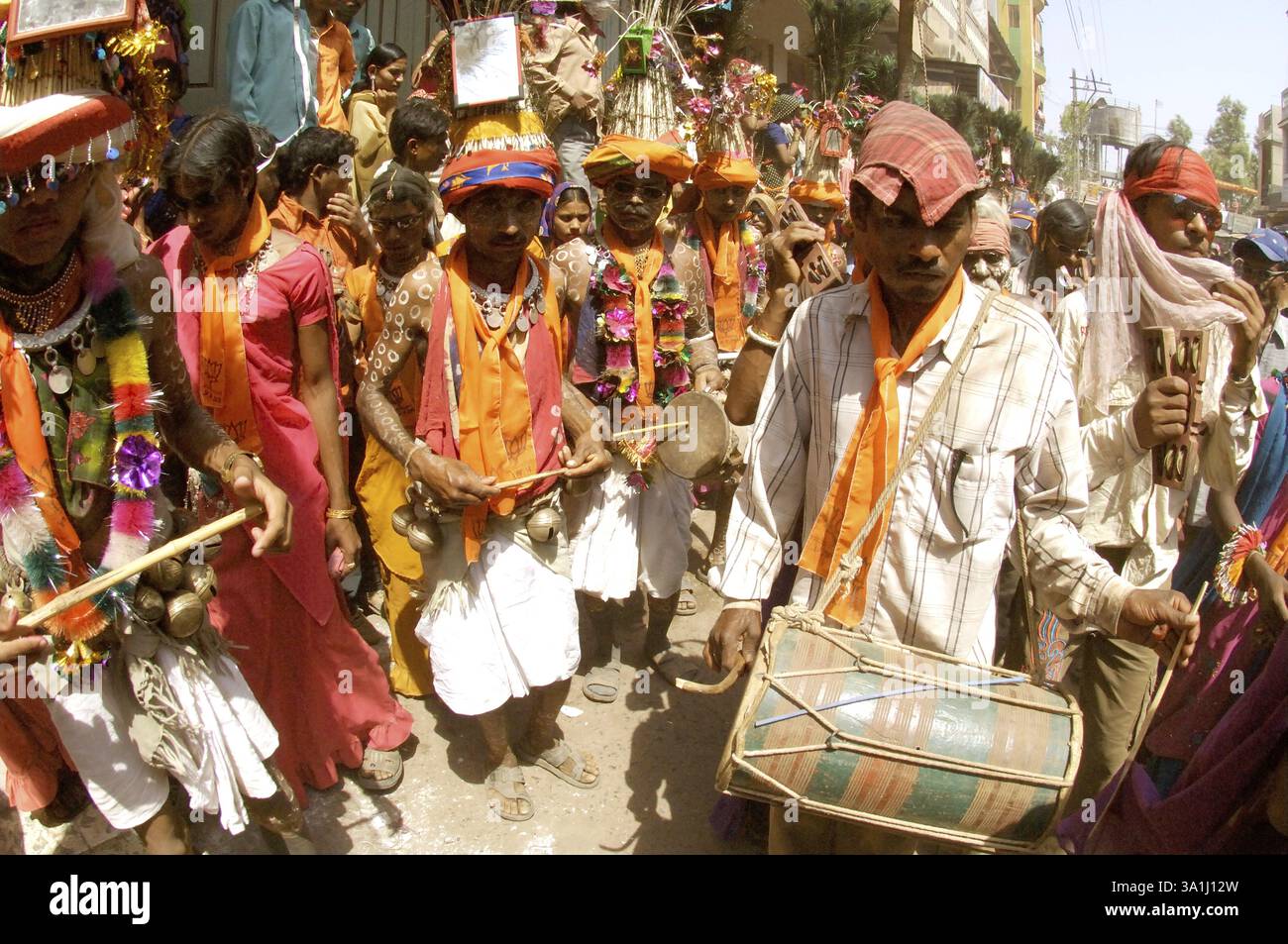 Danse du festival sacré, quartier Vadodara, Gujarat, Inde, Asie Banque D'Images