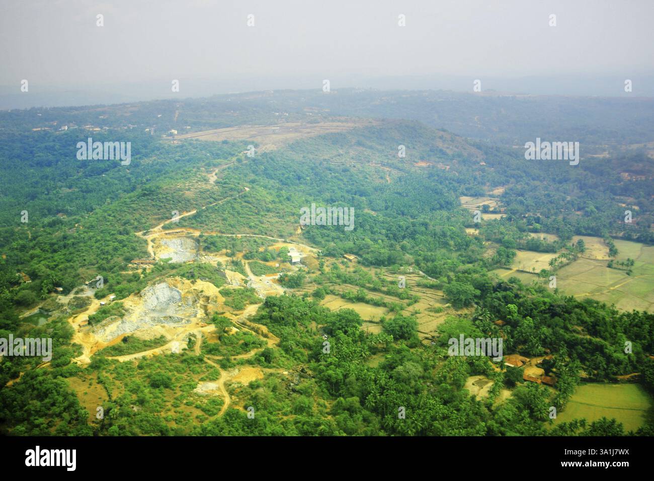 Vue aérienne du Kerala, Inde, Asie Banque D'Images