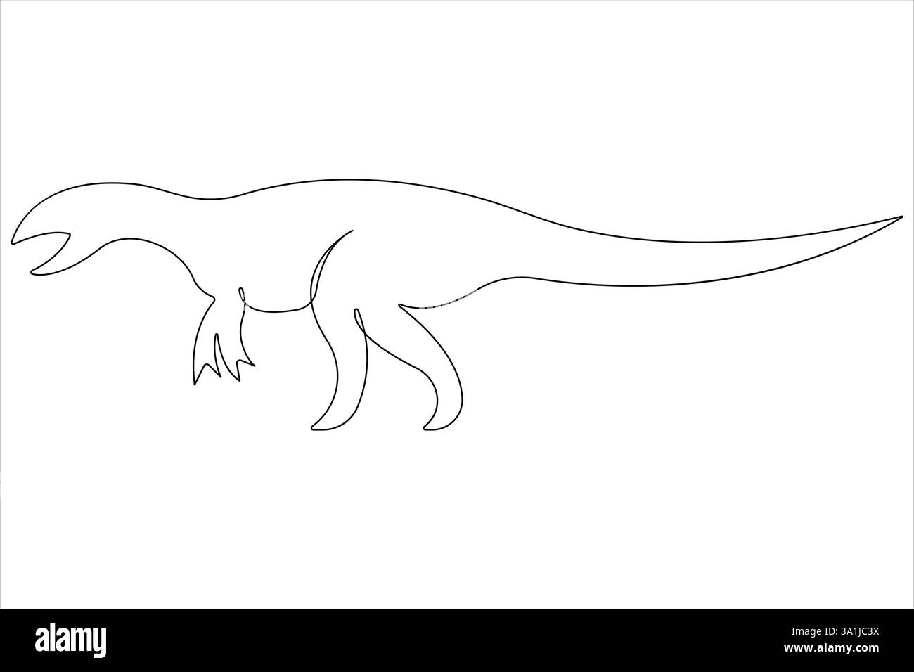 Dessin d'art continu d'une ligne de dinosaure brachiosaurus illustration vectorielle de contour Illustration de Vecteur