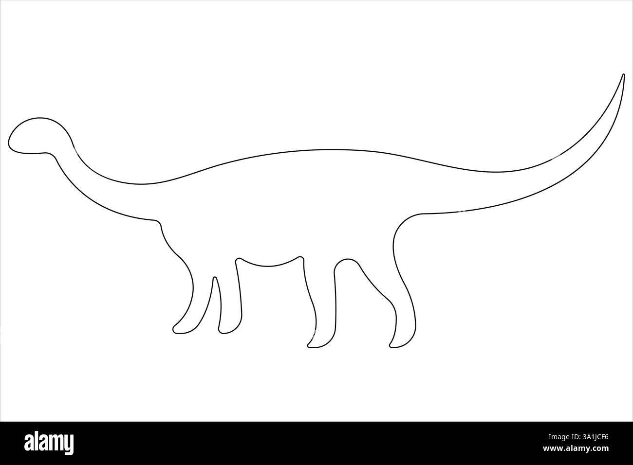 Dessin d'art continu d'une ligne de dinosaure brachiosaurus illustration vectorielle de contour Illustration de Vecteur