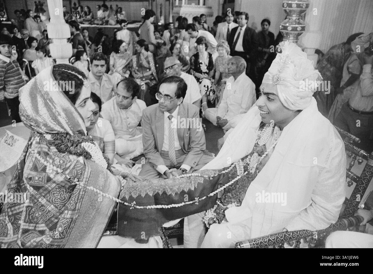 Cérémonie de mariage de Nita Ambani et Mukesh Ambani fils de Dhirubhai Ambani le propriétaire de Reliance industries, Bombay Naw Mumbai, Maharashtra, Inde NA M Banque D'Images
