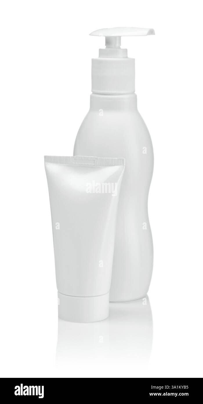 Tube en plastique avec bouteille Banque D'Images