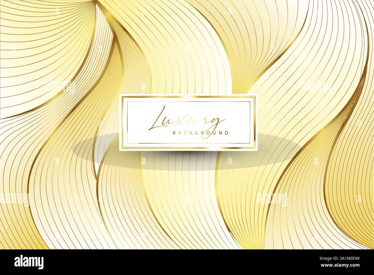 Fond courbé de vagues de ligne dorée de luxe Illustration de Vecteur