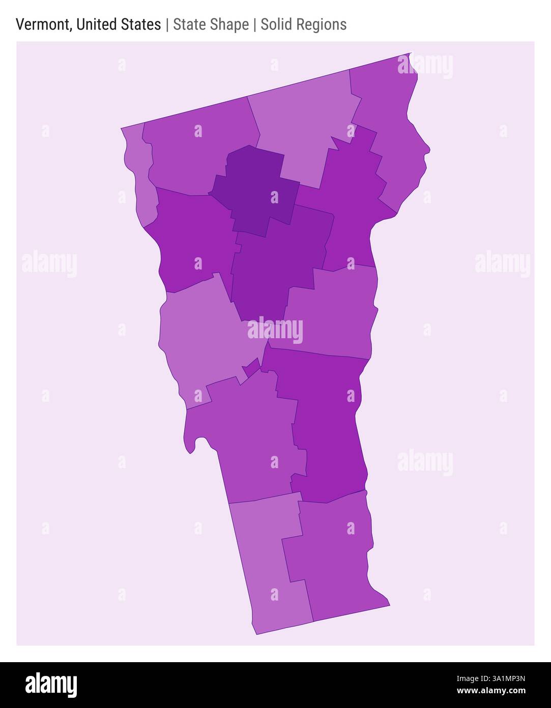 Vermont, États-Unis. Carte vectorielle simple. Forme d'état. Style régions solides. Frontière du Vermont. Illustration vectorielle. Illustration de Vecteur