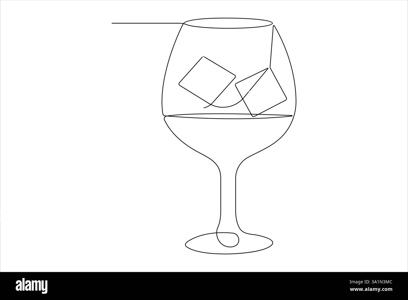 Dessin continu d'une seule ligne de vecteur de verre de vin illustration minimalisme conception de l'élément de boisson Illustration de Vecteur