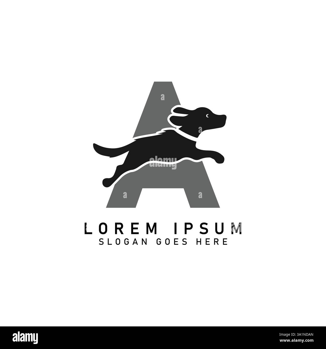 Lettre initiale Un logo de chien. Alphabet A Dog Design illustration vectorielle Illustration de Vecteur