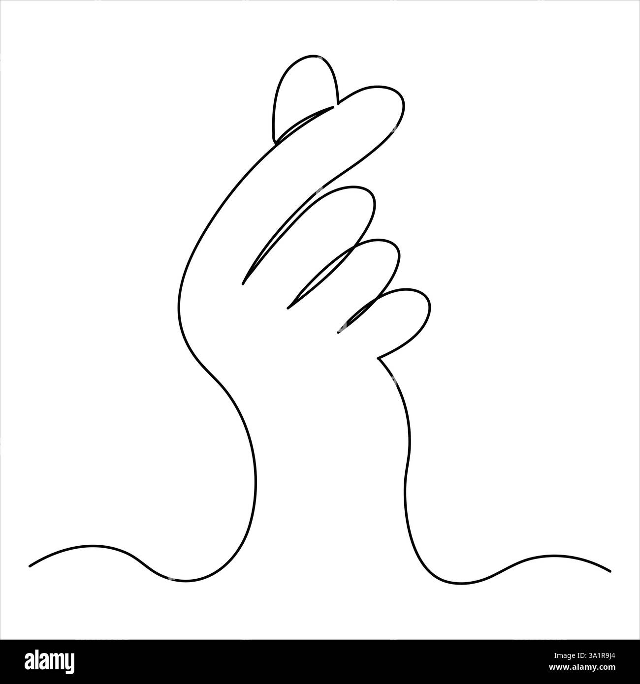 Main ouverte Palm continue illustration vectorielle de contour de dessin d'art à ligne unique continue Illustration de Vecteur