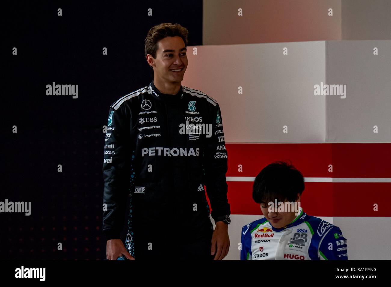 CIRCUIT INTERNATIONAL DE BAHREÏN, BAHREÏN - FÉVRIER 26 : George Russell, Mercedes F1 W16 du Royaume-Uni lors des essais de Bahreïn sur le circuit international de Bahreïn le mercredi 26 février 2025 à Sakhir, Bahreïn (photo de Michael Potts/Agence BSR) Banque D'Images