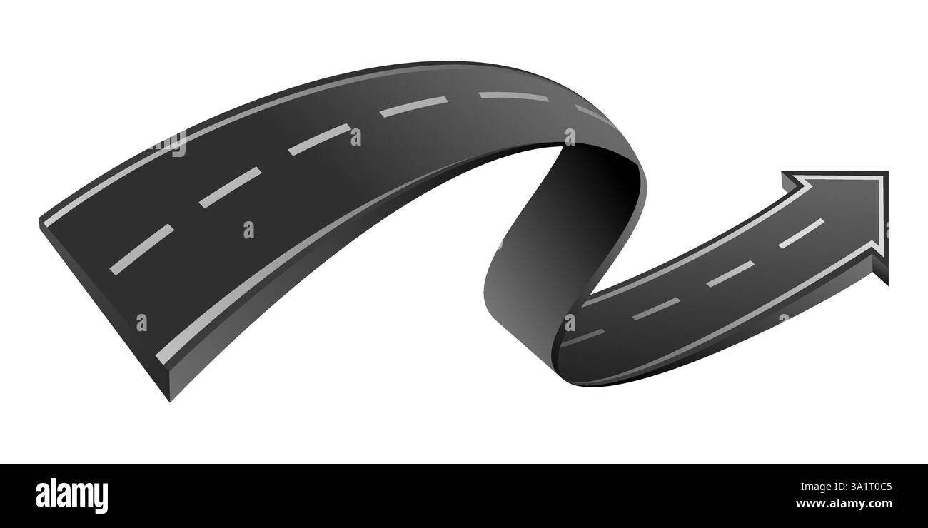 Cool tendance simple 3D Abstract Asphalt Road ou Winding Way Arrow Vector illustration élément Illustration de Vecteur
