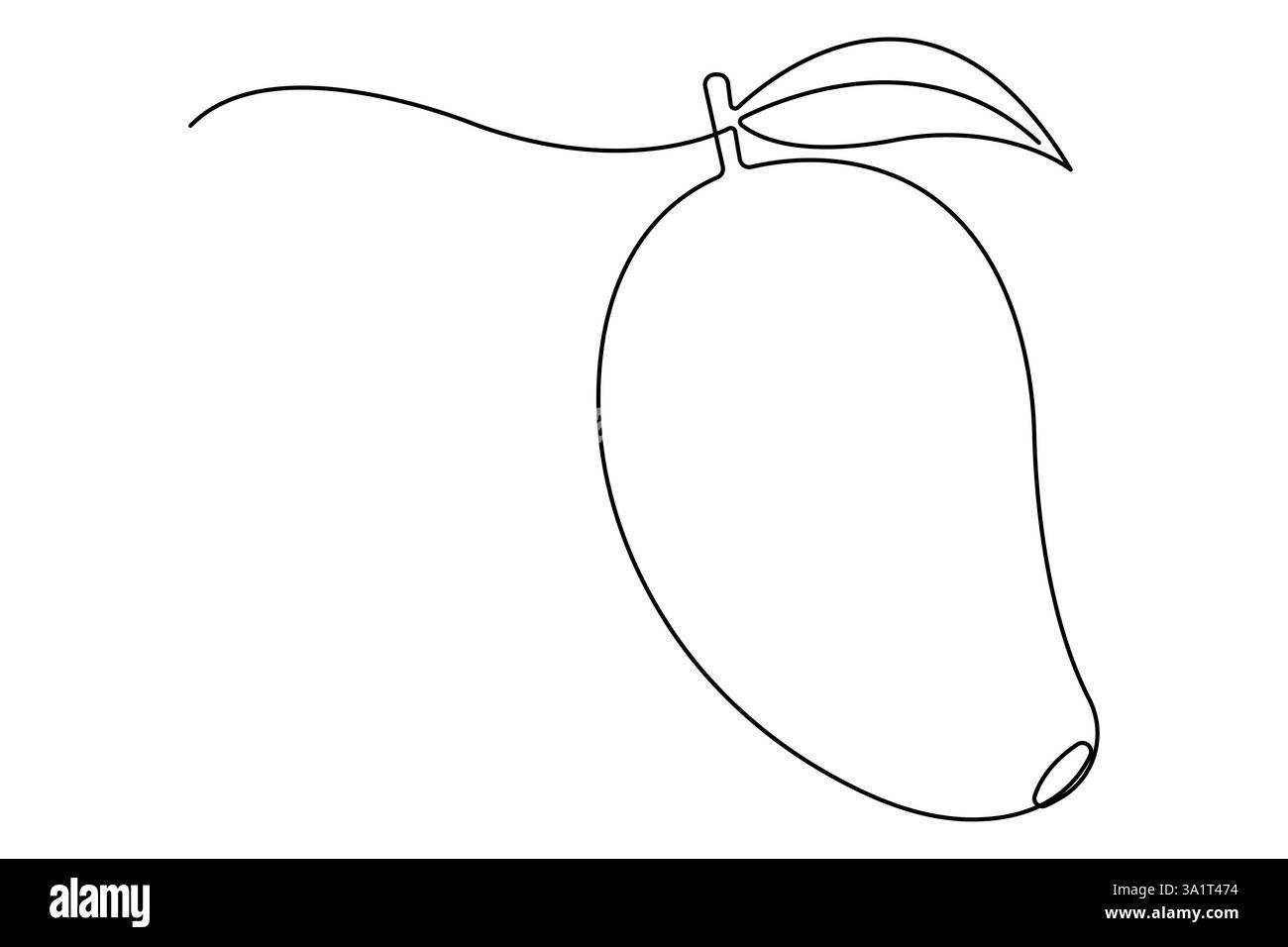 Un dessin en ligne continue de l'icône de vecteur de concept de fruitage tropical frais de mangue biologique saine Illustration de Vecteur