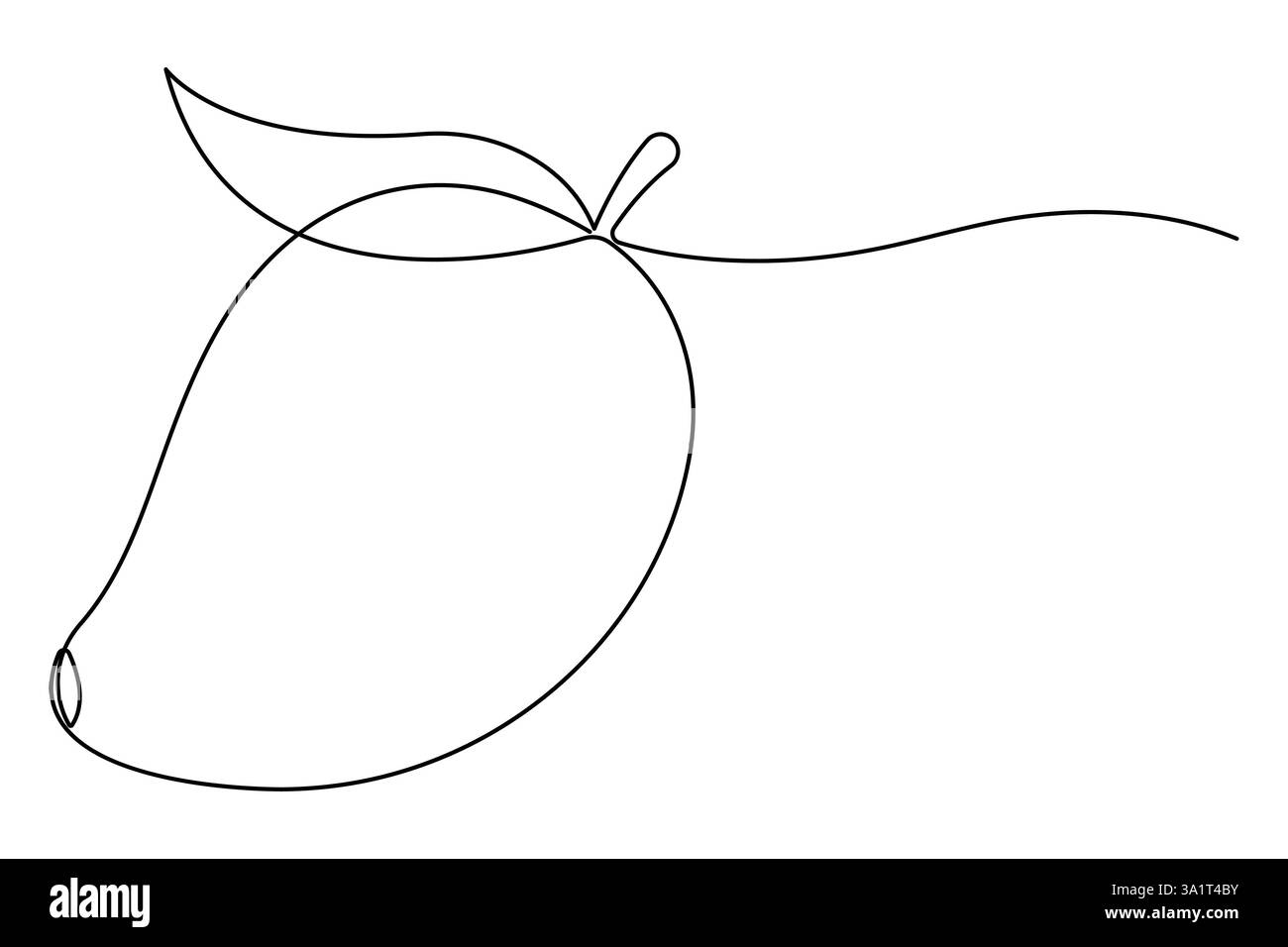Un dessin en ligne continue de l'icône de vecteur de concept de fruitage tropical frais de mangue biologique saine Illustration de Vecteur