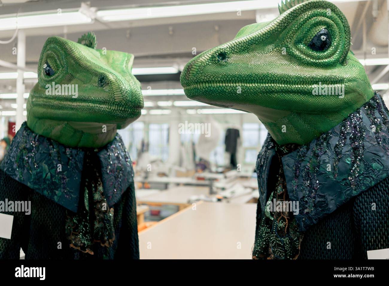 Costumes de grenouille au théâtre. Design de mode et concept de théâtre. Banque D'Images