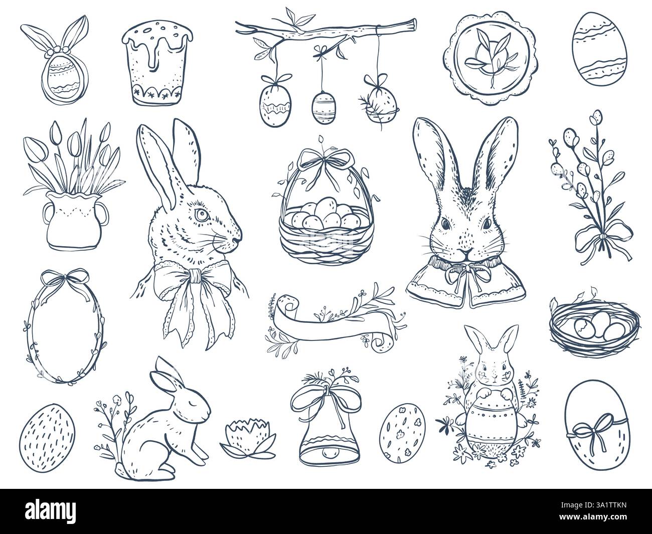 Icône de jeu de vecteur de clipart de Pâques sur fond isolé Illustration de Vecteur