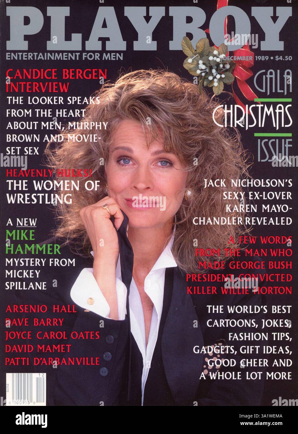 Couverture du numéro de décembre 1989 du magazine vintage « Playboy », États-Unis Banque D'Images