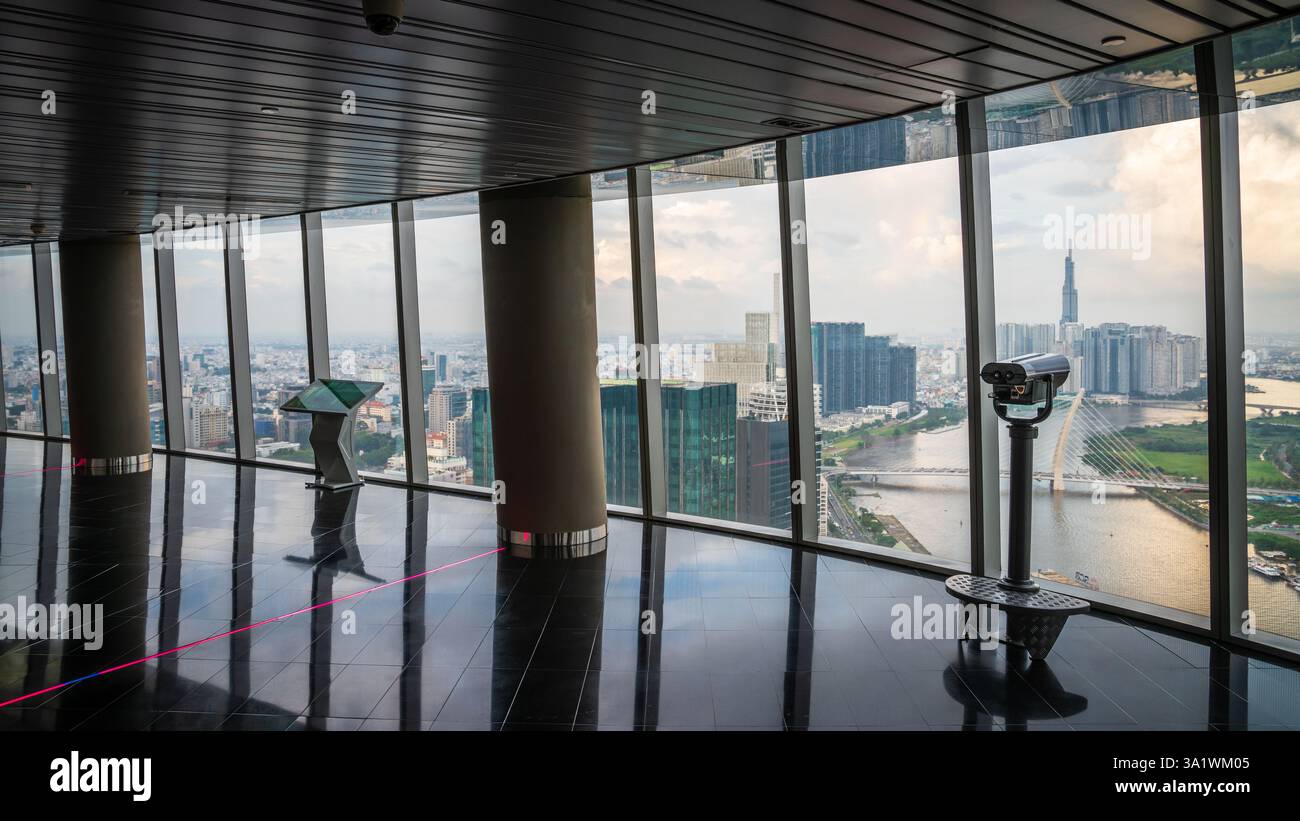Ho Chi Minh-ville, 24 novembre 2022 : vue panoramique depuis Saigon Sky Deck à Ho Chi Minh-ville, Vietnam Banque D'Images