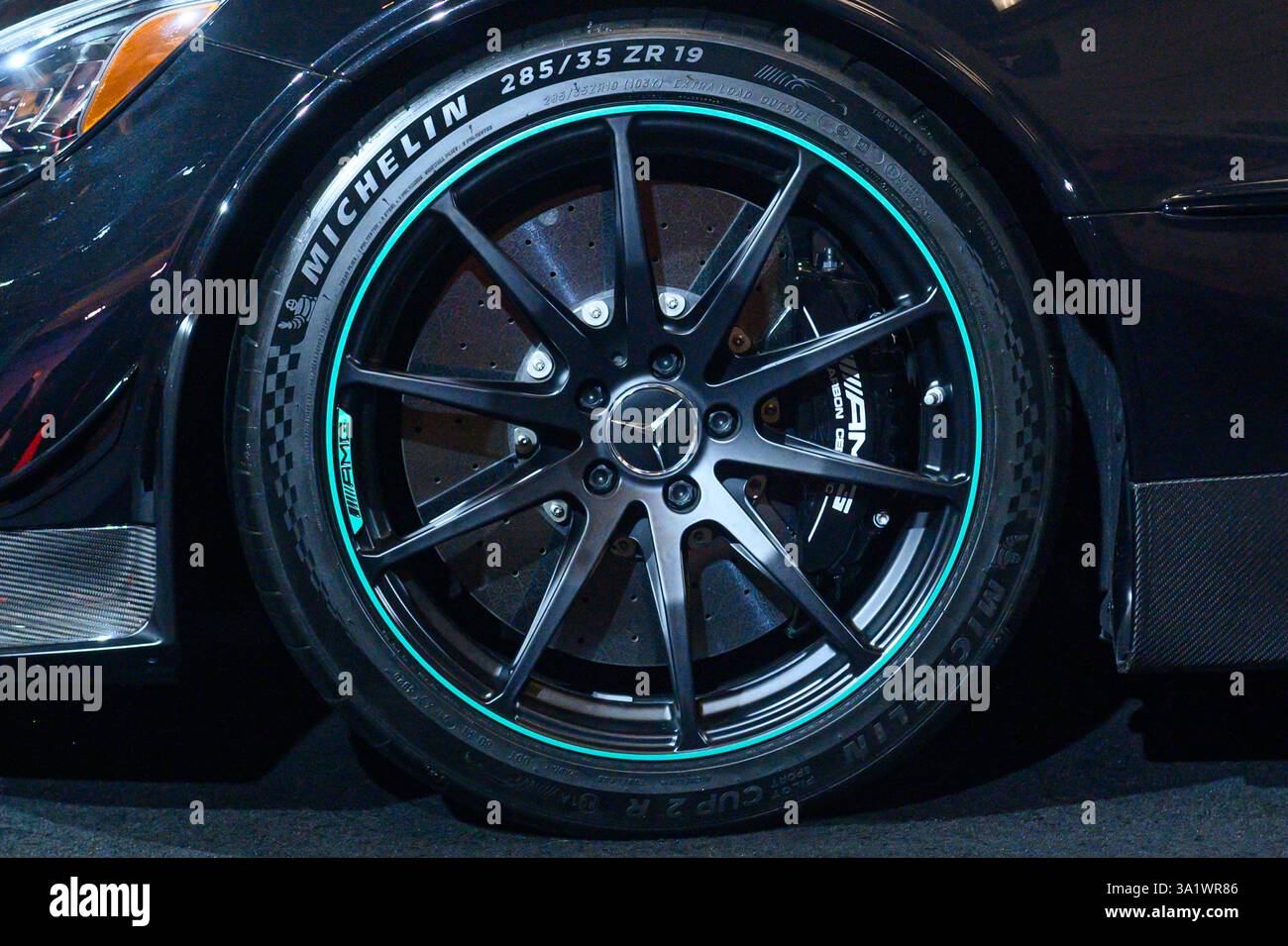 Toronto, ON, Canada - 14 février 2025 : 2021 Mercedes-AMG GT Black Series 'P-One Edition' présenté à la section Auto Exotica lors du Canadian 2025 Banque D'Images