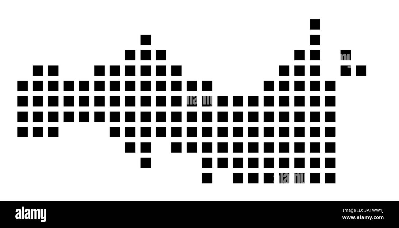Symbole carte de la ville Green Bay (Wisconsin) montrant la ville avec un motif de seulement quelques carrés noirs Banque D'Images