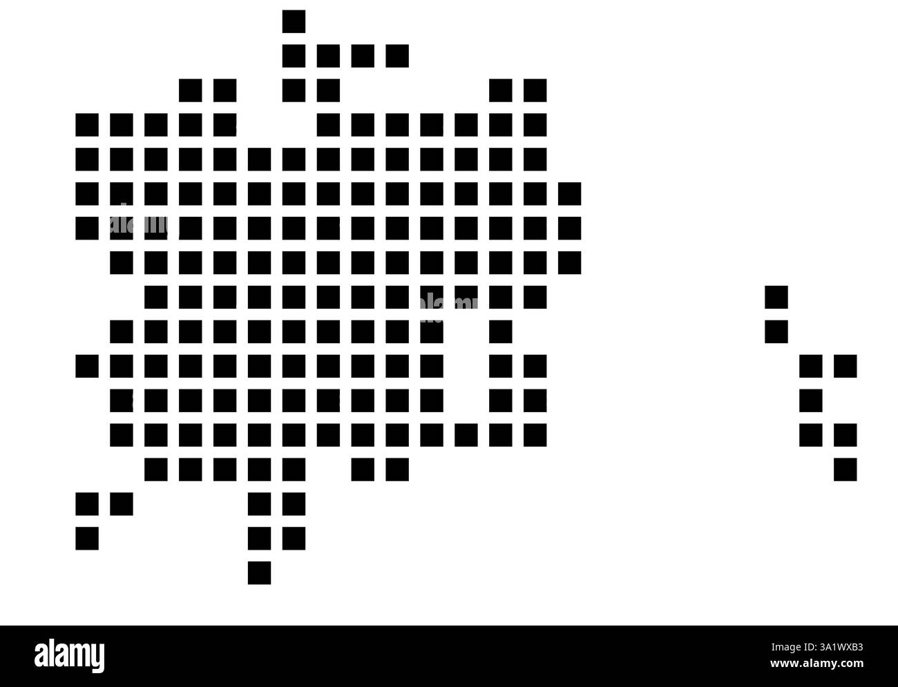 Symbole carte de Rapid City (Dakota du Sud) montrant la ville avec un motif de seulement quelques carrés noirs Banque D'Images