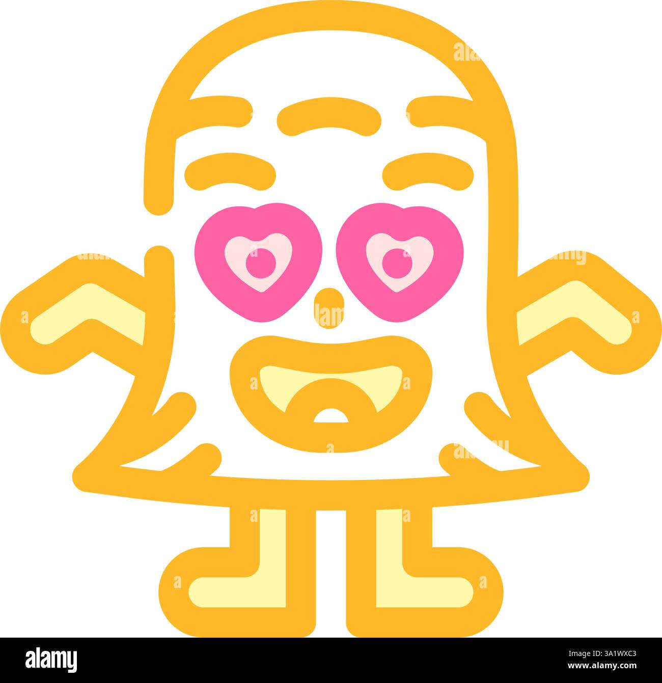 heart eyes mignon monstre illustration vectorielle d'icône de couleur Illustration de Vecteur