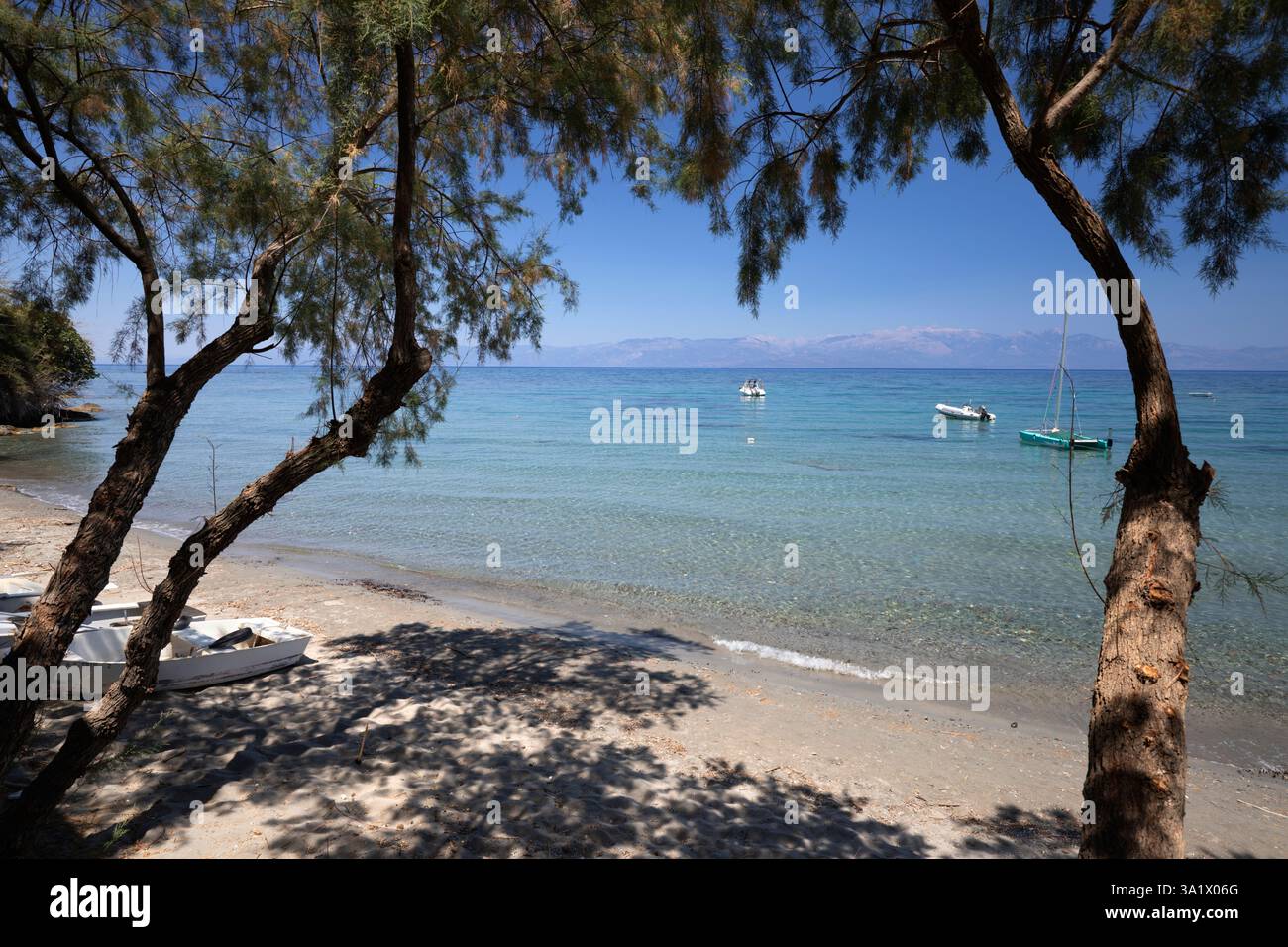 Plage d'Artaki, Koroni, Messénie, Péloponnèse, Grèce, Europe Banque D'Images